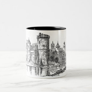 De Café Em Dois Tons Caneca medieval do castelo