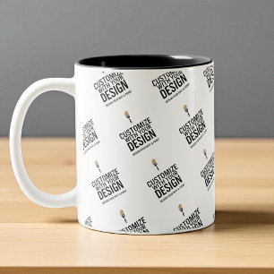 De Café Em Dois Tons Caneca Minimalista Personalizada Com Marca Da Empr