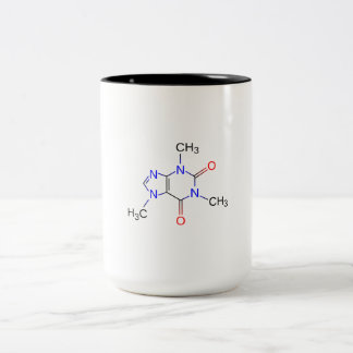 De Café Em Dois Tons Caneca molécula da cafeína.
