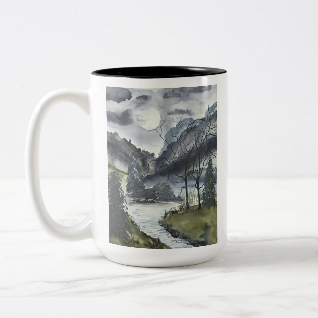 De Café Em Dois Tons Caneca Montanha Nebulosa (Esquerda)