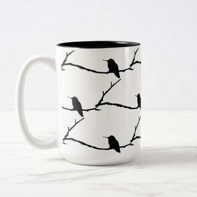 De Café Em Dois Tons Caneca - Mosaico do Hummingbird (Esquerda)