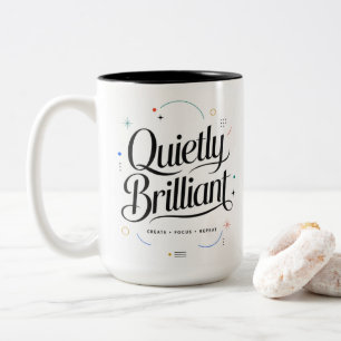 De Café Em Dois Tons Caneca Motivacional Silenciosamente Brilhante