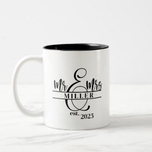 De Café Em Dois Tons Caneca Mr. & Mrs.