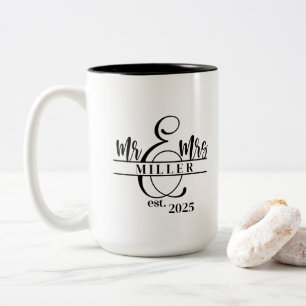 De Café Em Dois Tons Caneca Mr. & Mrs.