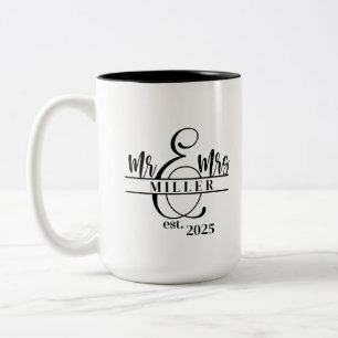 De Café Em Dois Tons Caneca Mr. & Mrs.