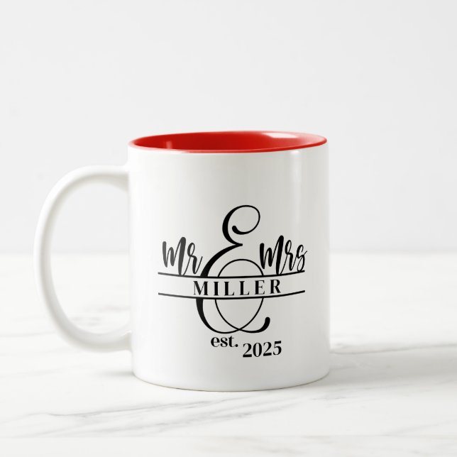 De Café Em Dois Tons Caneca Mr. & Mrs. (Esquerda)
