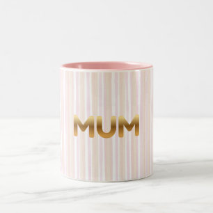 De Café Em Dois Tons Caneca MUM Dourada Elegante - Dia das Mães Minimal