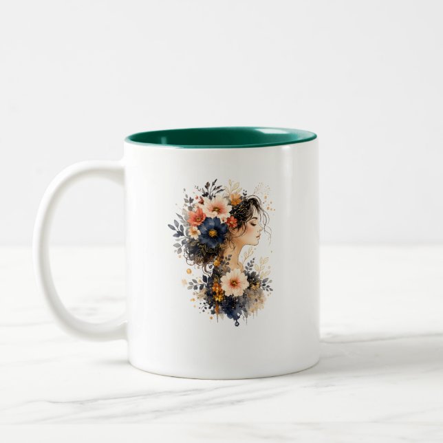 De Café Em Dois Tons Caneca Musa das Flores Silvestres (Esquerda)