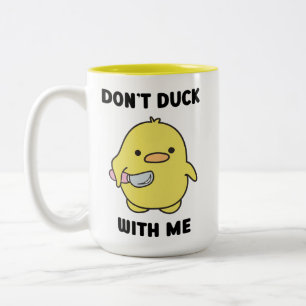 De Café Em Dois Tons Caneca Não Se Meta Comigo - Caneca Pato Engraçada