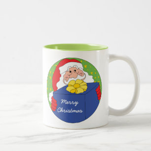 De Café Em Dois Tons Caneca Natal 11 oz. Personalização do Papai Noel