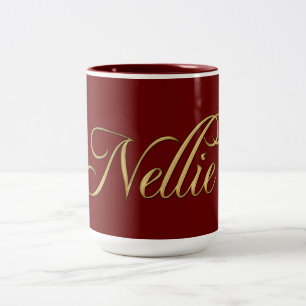 De Café Em Dois Tons Caneca Nome-Marcada NELLIE do bebendo do presente