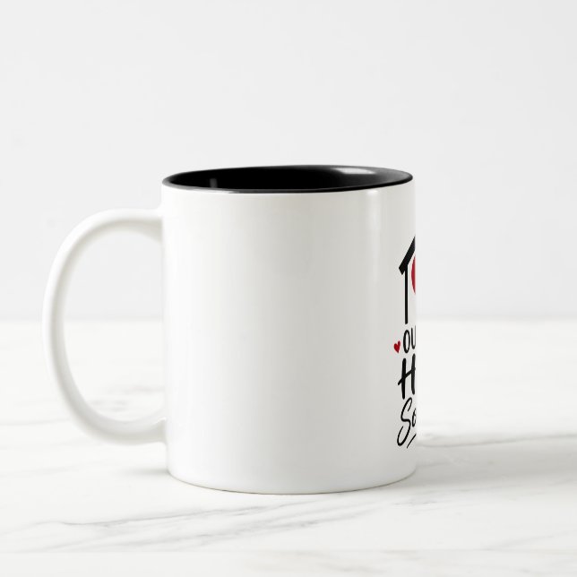 De Café Em Dois Tons Caneca Nossa Pequena Casa Algum Dia - Presente par (Esquerda)