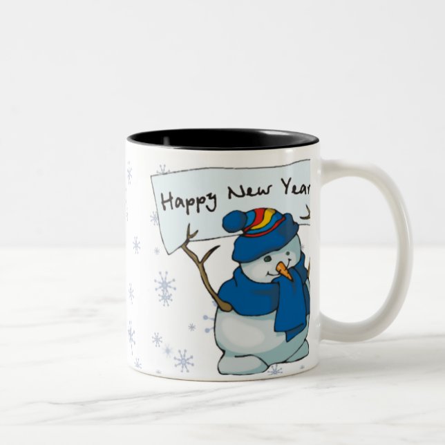 De Café Em Dois Tons Caneca - o feliz ano novo! (Direita)