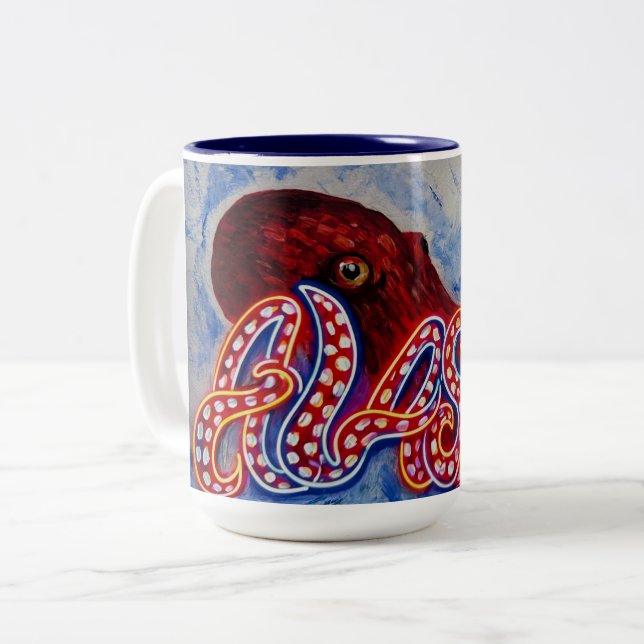 De Café Em Dois Tons caneca OctoAlaska (Frente Esquerda)