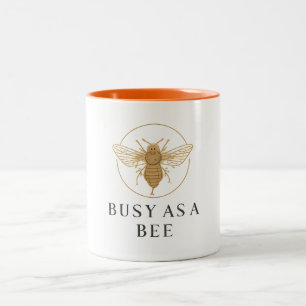 De Café Em Dois Tons Caneca - Ocupado como uma Abelha