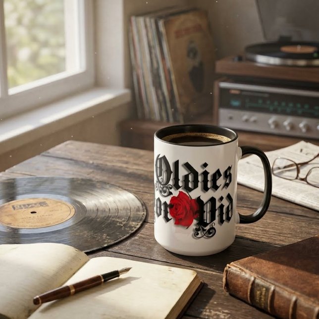 De Café Em Dois Tons Caneca Oldies por vida (Oldies por vida Coffee mug)