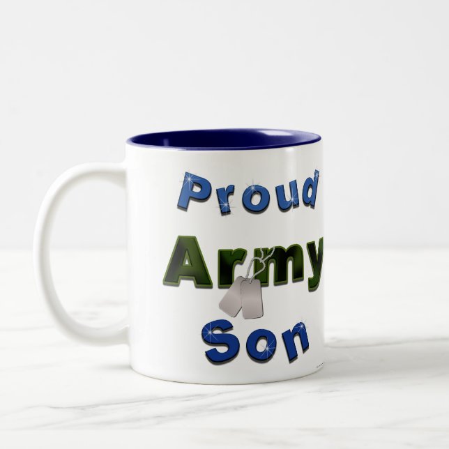 De Café Em Dois Tons Caneca orgulhosa do filho do exército (Esquerda)