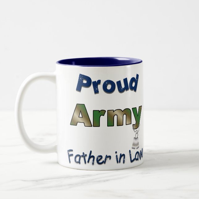 De Café Em Dois Tons Caneca orgulhosa do sogro do exército (Esquerda)