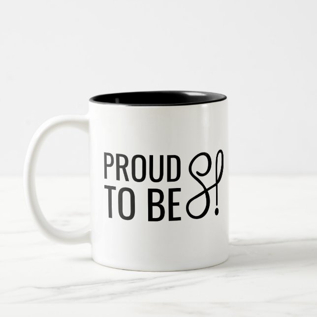 De Café Em Dois Tons Caneca "orgulhosa ser HSP " (Esquerda)