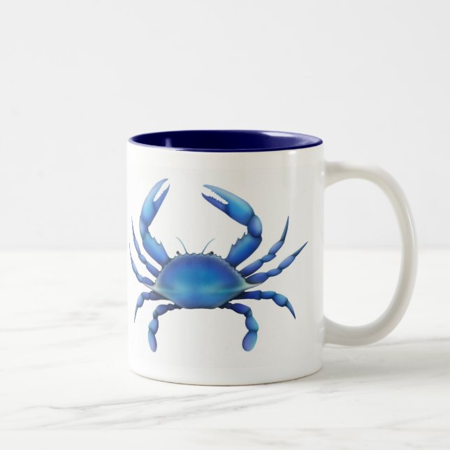 De Café Em Dois Tons Caneca oriental do caranguejo azul (Direita)