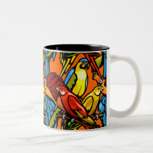 De Café Em Dois Tons Caneca - papagaios