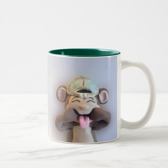 De Café Em Dois Tons Caneca parva do macaco (Direita)
