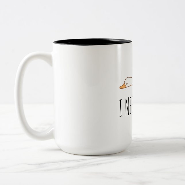 De Café Em Dois Tons Caneca Pato Engraçado | "Eu Preciso da Mamãe" Pato (Esquerda)