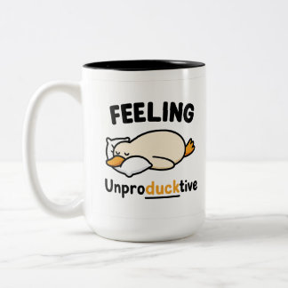 De Café Em Dois Tons Caneca Pato Improdutivo, Caneca Engraçada para Col