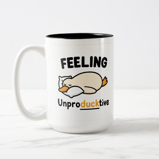 De Café Em Dois Tons Caneca Pato Improdutivo, Caneca Engraçada para Col (Esquerda)