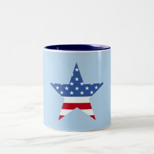 De Café Em Dois Tons Caneca patriótica da estrela