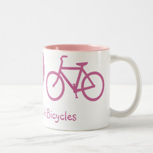 De Café Em Dois Tons Caneca Paz, Amor e Bicicletas