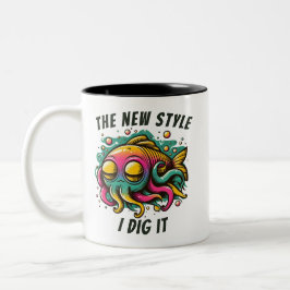 De Café Em Dois Tons Caneca "Peixe Rasta 'Novo estilo eu curto'"