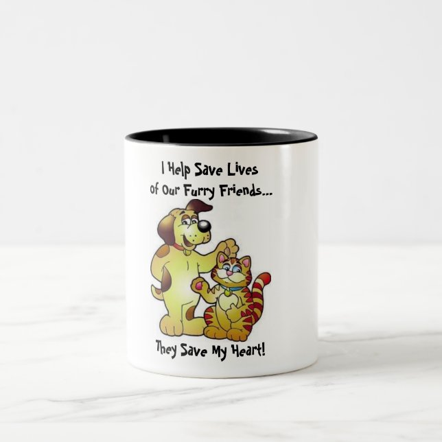 De Café Em Dois Tons Caneca peludo dos amigos (Centro)