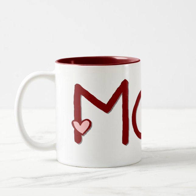 De Café Em Dois Tons Caneca pequena da mamã dos corações (Esquerda)
