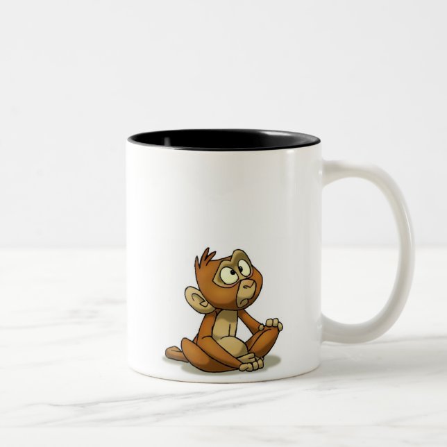 De Café Em Dois Tons Caneca pequena do macaco (Direita)