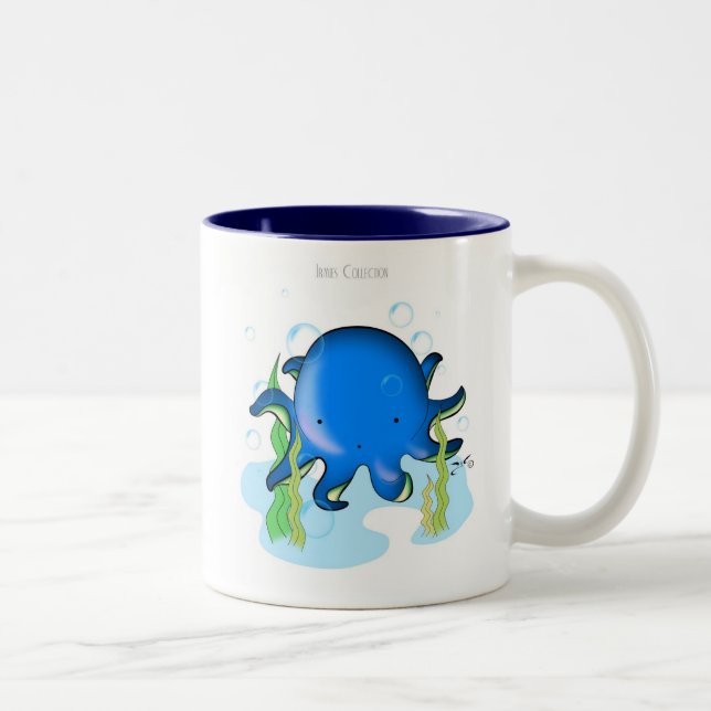 De Café Em Dois Tons Caneca pequena do polvo (Direita)