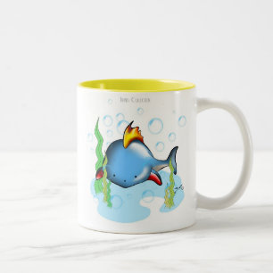 De Café Em Dois Tons Caneca pequena dos peixes
