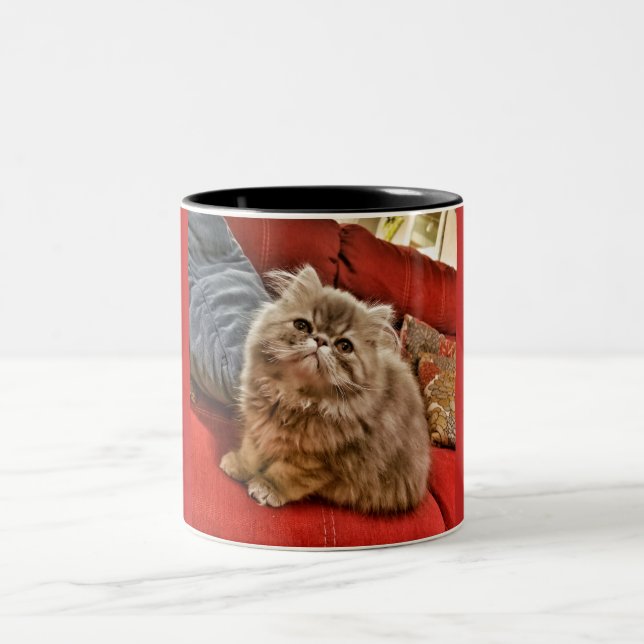 De Café Em Dois Tons Caneca persa do gatinho (Centro)