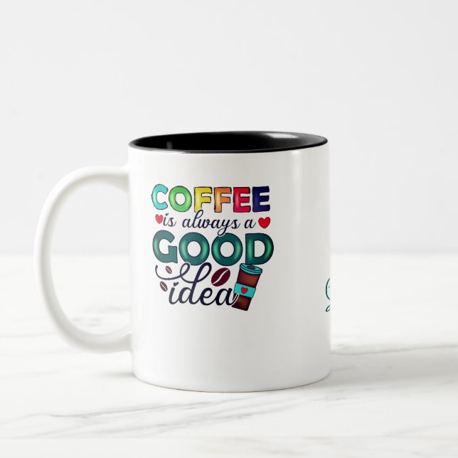 De Café Em Dois Tons Caneca Personalizada (Esquerda)