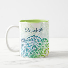 De Café Em Dois Tons Caneca Personalizada Aki Mandala 330 ml