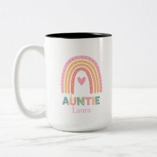 De Café Em Dois Tons Caneca Personalizada Arco-íris Presente para Tia M