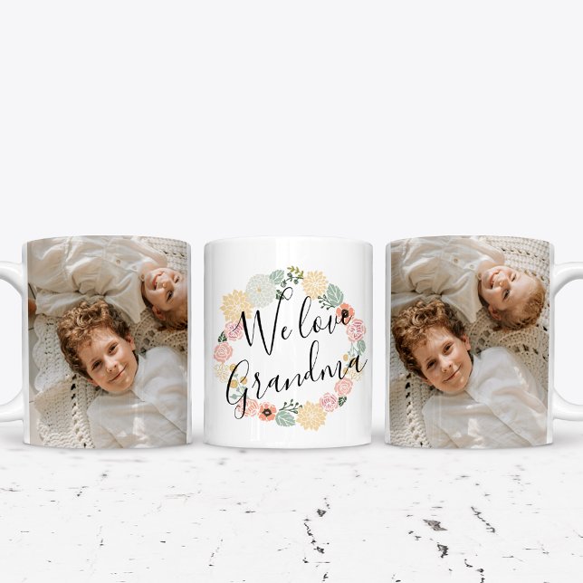 De Café Em Dois Tons Caneca Personalizada Avó com Foto (Criador carregado)