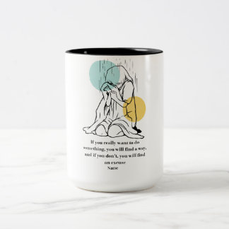 De Café Em Dois Tons Caneca Personalizada com Citação Motivacional