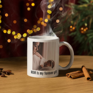 De Café Em Dois Tons Caneca Personalizada com Foto da Mamãe, Dia das Mã