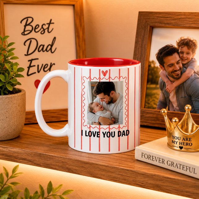 De Café Em Dois Tons Caneca Personalizada com Foto do Papai (Criador carregado)