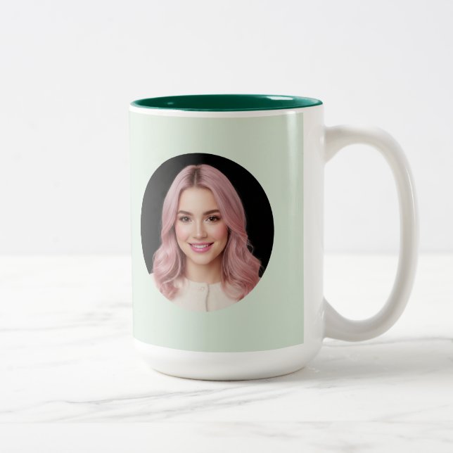 De Café Em Dois Tons Caneca Personalizada com Imagem Única (Direita)
