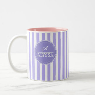 De Café Em Dois Tons Caneca Personalizada com Nome e Floral