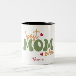 De Café Em Dois Tons Caneca Personalizada com Nome e Frase Melhor Mãe d