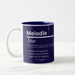 De Café Em Dois Tons Caneca Personalizada com Nome Melodie Definição