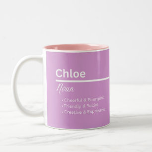 De Café Em Dois Tons Caneca Personalizada com Nome Menina Chloe Prese